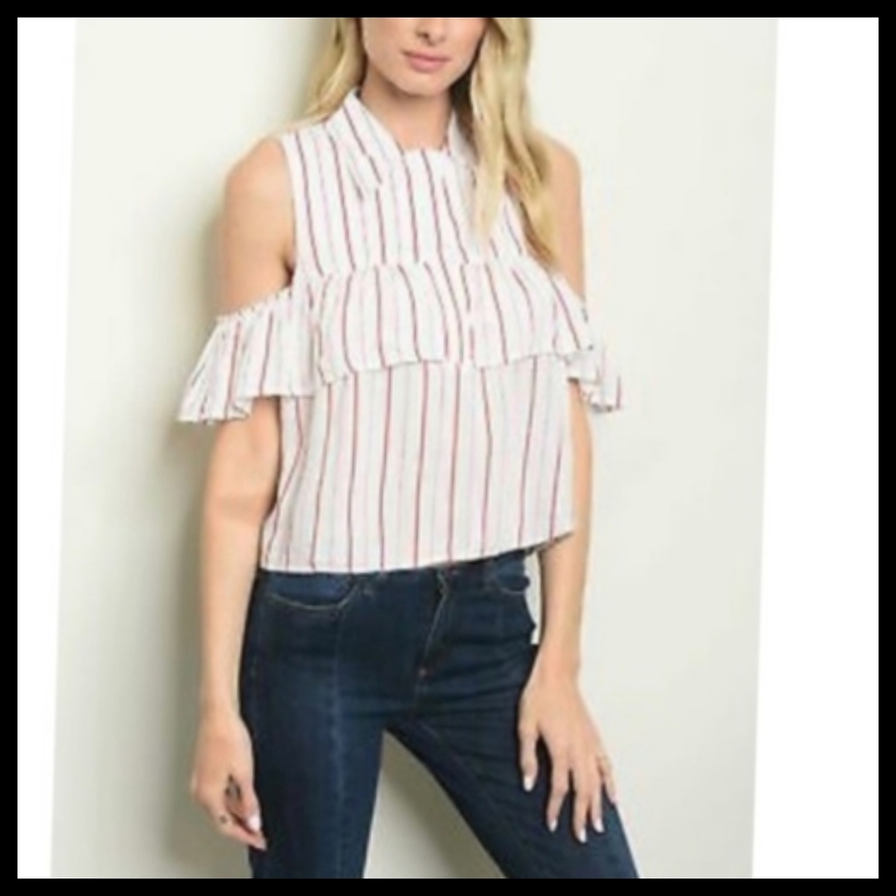 Meek Off Shoulder, Crop Top Sz M